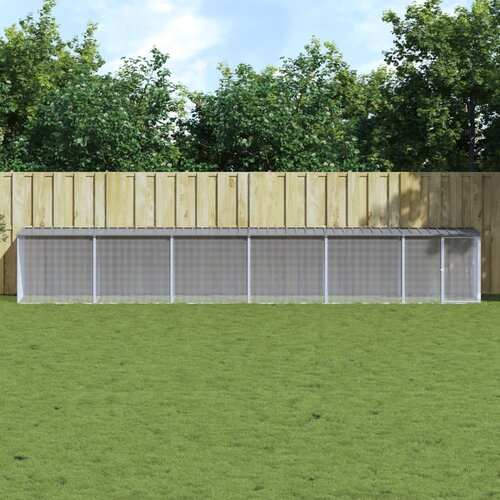 vidaXL Kavez za kokoši s krovom svjetlosivi 603x98x90 cm čelični Cijene
