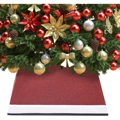 VidaXL Podloga za novoletno jelko rdeča in bela 48x48x25 cm Slike