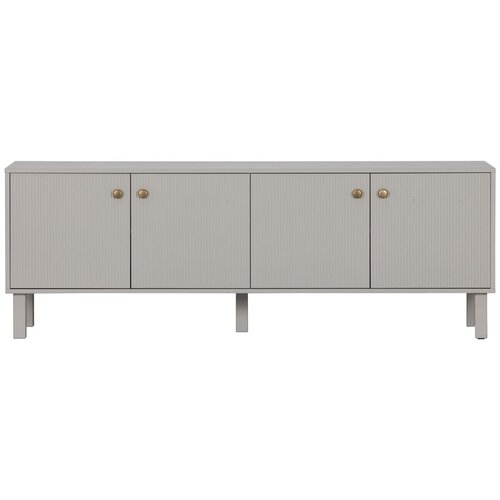 WOOOD Svetlo siva TV omarica iz masivnega bora 160x56 cm Madu – Cene