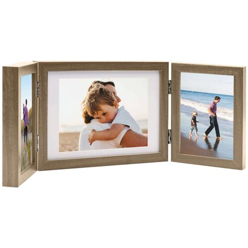  Trodijelni okvir za fotografije smeđi 22x15 cm + 2 x (10x15 cm) Slike