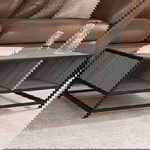 vidaXL Klubska mizica siva sonoma 60,5x60,5x30 cm inž. les in kovina Cene
