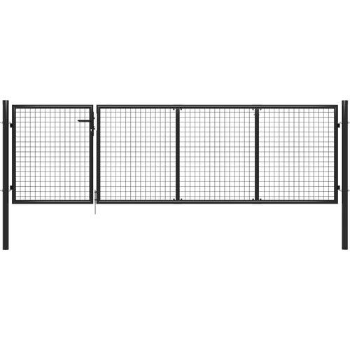 vidaXL Vrtna vrata jeklena 350x75 cm antracitna Cene