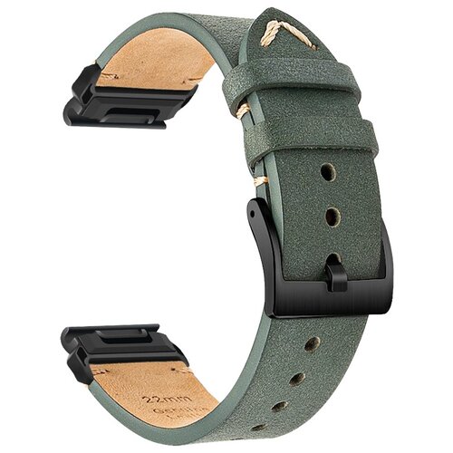 INF Združljiv usnjen pa&scaron;ček za uro Premium za Garmin Fenix 8/7X/3 Green 26 mm, (5000079461) Cene