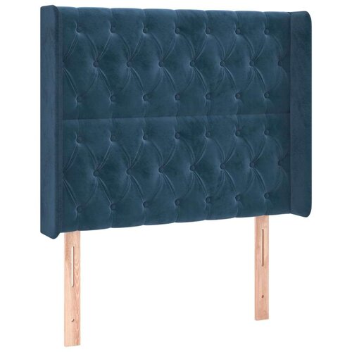  Uzglavlje s u&amp;scaron;ima tamnoplavo 103x16x118/128 cm bar&amp;scaron;unasti Slike