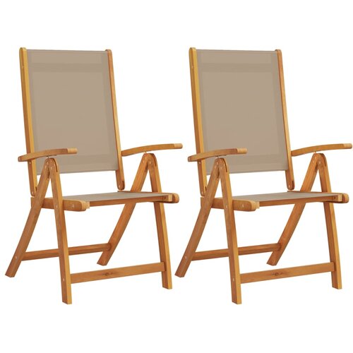 Maison Chic Zložljivi Vrtni Stoli - Stol za vrti 2 kosa trden akacijev les in tekstil JS2694, (21876372) Slike