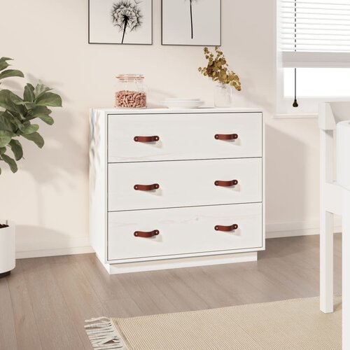  Komoda bijela 80 x 40 x 75 cm od masivne borovine Cijene