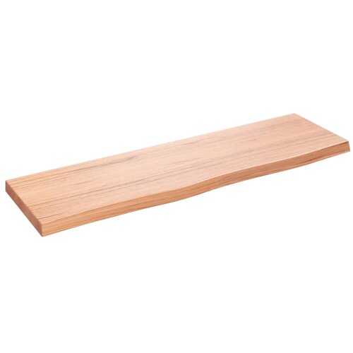 VidaXL Stenska polica svetlo rjava 100x30x4 cm trdna hrastovina Slike
