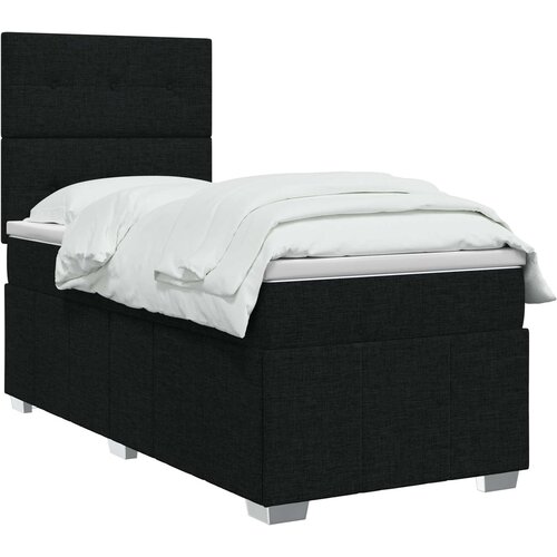  LED okvir za krevet s madracem Crna 80 x 200 cm Tkanina Slike