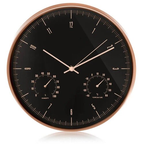 Maclean CE70G zidni sat s termometrom i higrometrom, 30 cm &amp;ndash; zlatni Slike