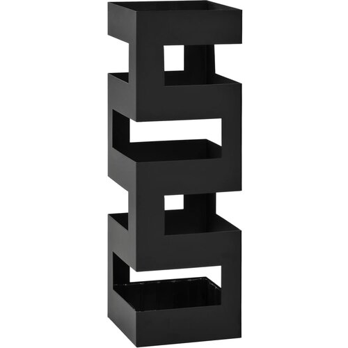 VidaXL Stojalo za dežnike iz jekla tetris oblika črne barve Slike
