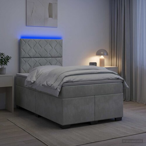  Boxspring krevet s madracem Svjetlosiva 120 x 190 cm Bar&scaron;un Cijene