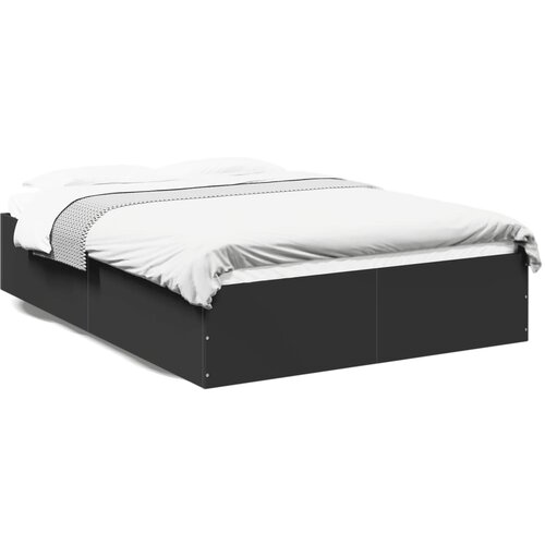 VidaXL Okvir za krevet crni 135x190 cmkonstruirano drvo Slike