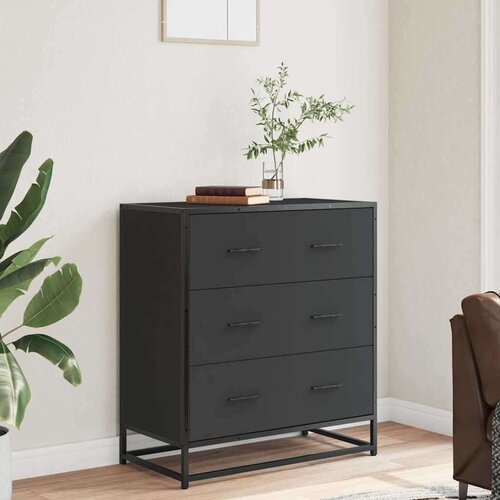 vidaXL Komoda crna 68x35x76 cm konstruirano drvo i metal Cene