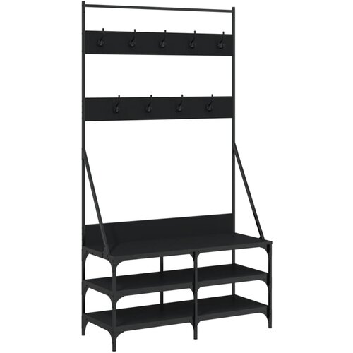 Maison Chic Regal za oblačila s prostorom za čevlje - Polica za čevlje črn 100x40x184 cm, (21776673) Slike