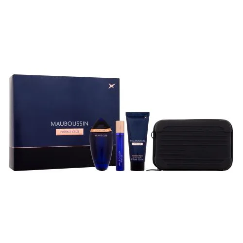 Mauboussin Private Club Set parfemska voda 100 ml + parfemska voda 20 ml + gel za tuširanje 90 ml + torbica za rame za muškarce