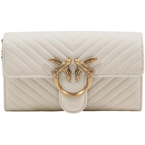 Pinko Denarnice LOVE ONE SHEEP NAPPA 100062 A0GK Bela Cene