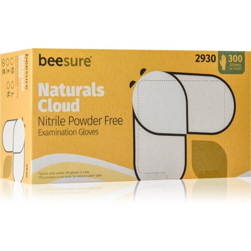 BeeSure Naturals Cloud White nitrilne rukavice bez pudera veličina L 300 kom Slike