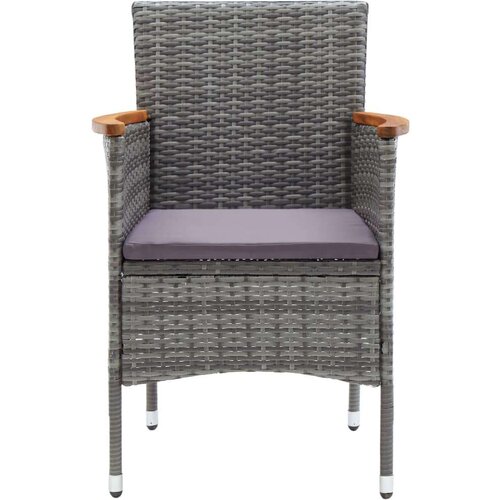 VidaXL 3-dijelni bistro set od poliratana i bagremovog drva sivi Slike