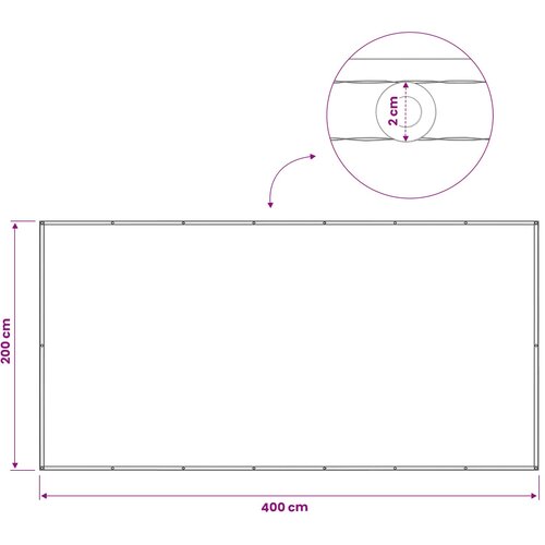  Zaslon za privatnost na balkonu 200 x 400 cm Polyester Terakota Slike