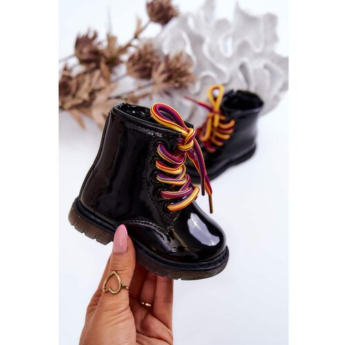 Kesi Children's Boots Laquered With Zipper Black Tibbie Slike