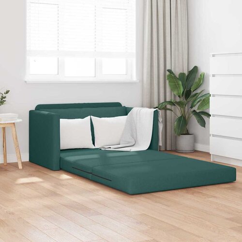 VidaXL talni kavč postelja 2-v-1 temno zelena 124x71x78 cm tkanina Slike