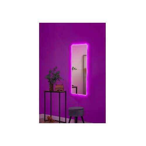 Hanah home ogledalo sa led osvetljenjem rectangular 20x80 cm pink Cene
