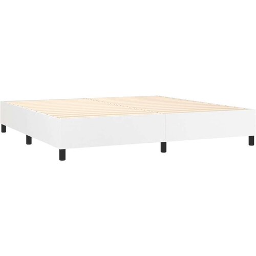 Krevet s oprugama i madracem bijeli 200x200 cm umjetna koža Slike