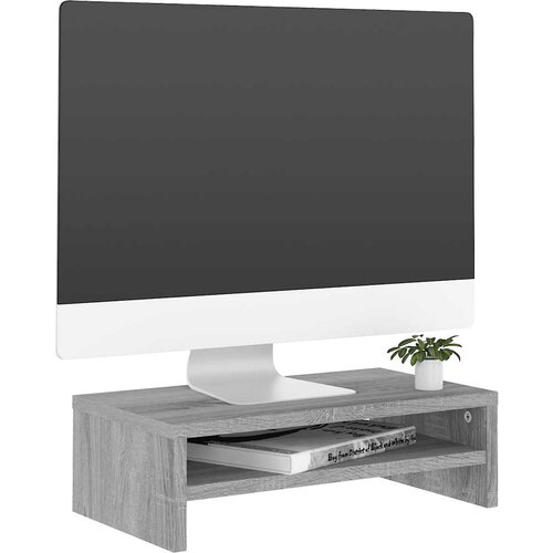  Stalak za monitor boja sivog hrasta 42 x 24 x 13 cm drveni Slike