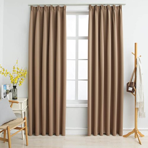 Furnova Zatemnitvene zavese z obešali 2 kosa taupe 140x245 cm, (21917712) Cene