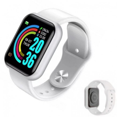  LCD pametni sat Silikonska narukvica Android i iOS L18 bijeli Bluetooth Slike