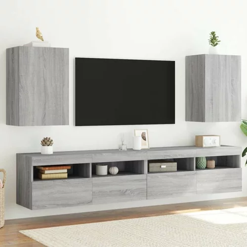  Zidni TV ormarići 2 kom siva boja hrasta 40 5x30x60 cm drveni