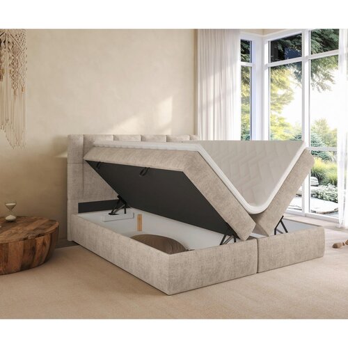 Boxxx POSTELJA Z VZMETNICO 160 cm x 200 cm , tekstil bež Slike