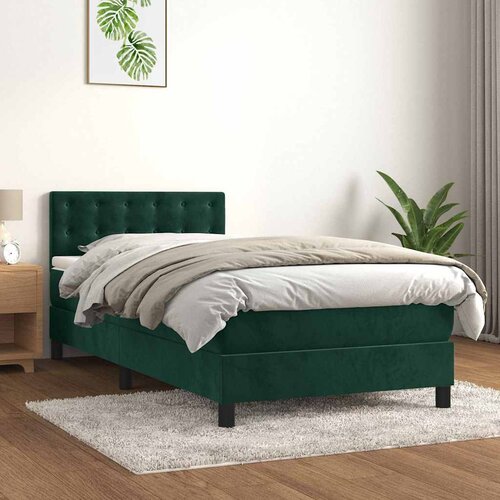 Box spring krevet s madracem tamnozeleni 90x190 cm bar&scaron;unasti Cijene