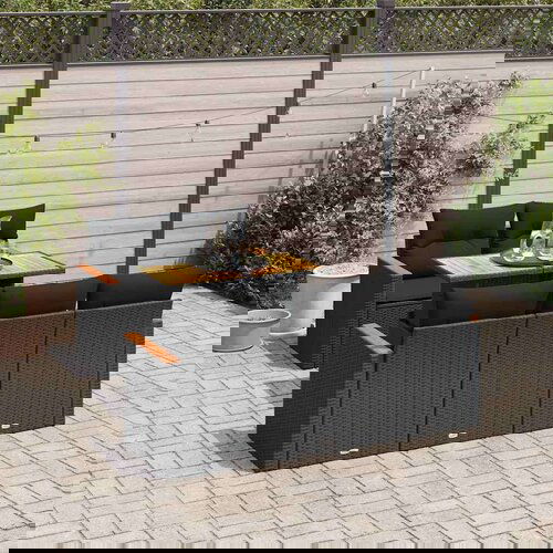  6-dijelni set vrtnih sofa s jastucima crni od poliratana bagrem Cene