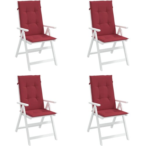  Jastuci za vrtne stolice 4 kom boja vina 120x50x3 cm od tkanine Slike