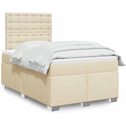  Krevet box spring s madracem krem 120 x 190 cm od tkanine Cijene