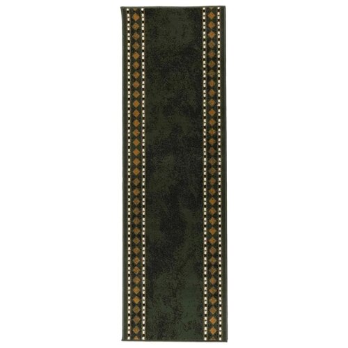  Trkački tepih FLORNES Tkani Zelena Dijamanti 100 x 250 cm PP - Zeleni rombovi 100 x 250 cm Slike
