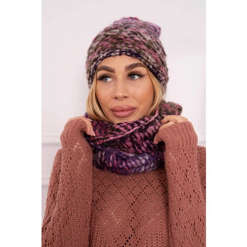 Kesi Women&amp;#039;s set with mohair thick P106 dark pink+blue Slike