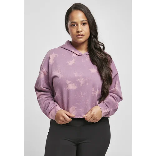 Urban Classics Women's Oversized Short Bleached Sweatshirt Grey-Purple