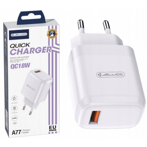 Jellico adapter A77 hišni polnilec 3.0A Quick Charge 18W vhod USB A - Original (EU Blister) bel Cene