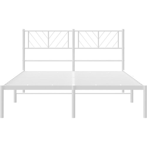  Metalni okvir za krevet s uzglavljem bijeli 140 x 200 cm Slike
