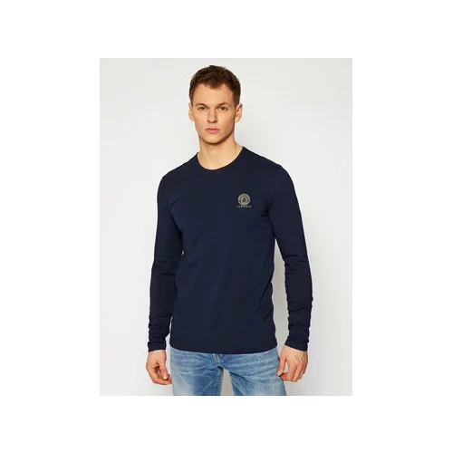 Versace Majica z dolgimi rokavi Girocollo AUU01007 Mornarsko modra Regular Fit