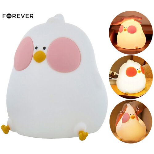Forever CHICKEN nočna LED svetilka, ambientalna, brezžična, 3 načini svetenja, RGB način, časovnik, polnilna baterija, silikon, USB Type-C, (21591853) Cene