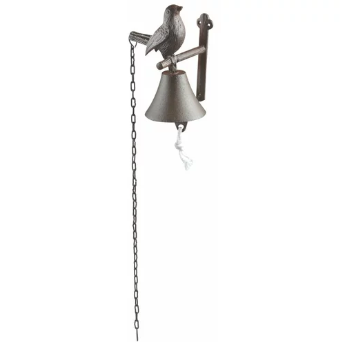 Esschert Design Stenski zvonec iz litega železa z motivom ptice Esschert Design Cutie Bird