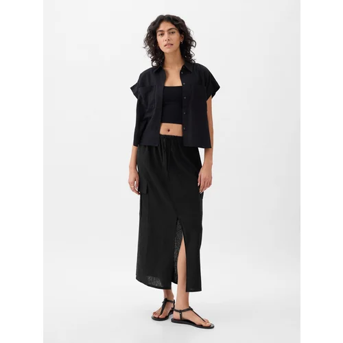 GAP Linen midi skirt utility - Women's