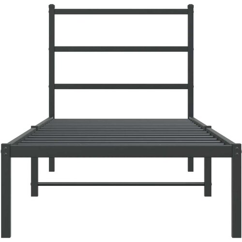 vidaXL Metalni okvir za krevet s uzglavljem crni 75x190 cm Cene