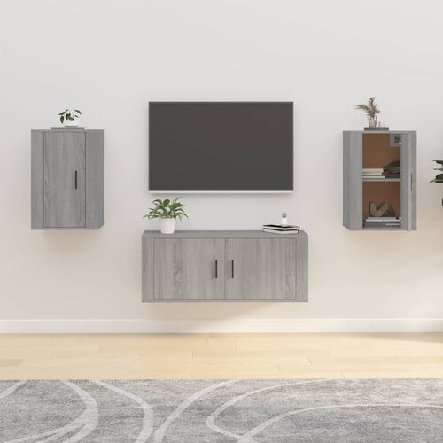 vidaXL Stenska TV omarica 2 kosa siva sonoma 40x34,5x60 cm Cene