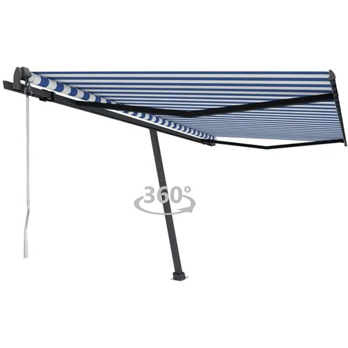  Prostostoječa avtomatska tenda 450x350 cm modra/bela, (20728800) Cene