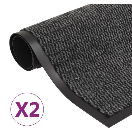 vidaXL Otirači za prašinu 2 kom pravokutni čupavi 60 x 90 cm antracit Cijene