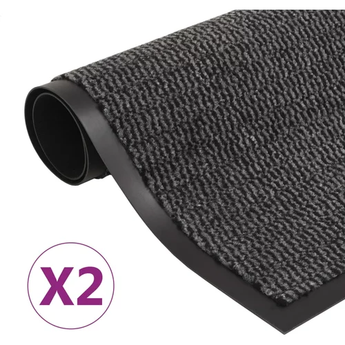 vidaXL Otirači za prašinu 2 kom pravokutni čupavi 60 x 90 cm antracit